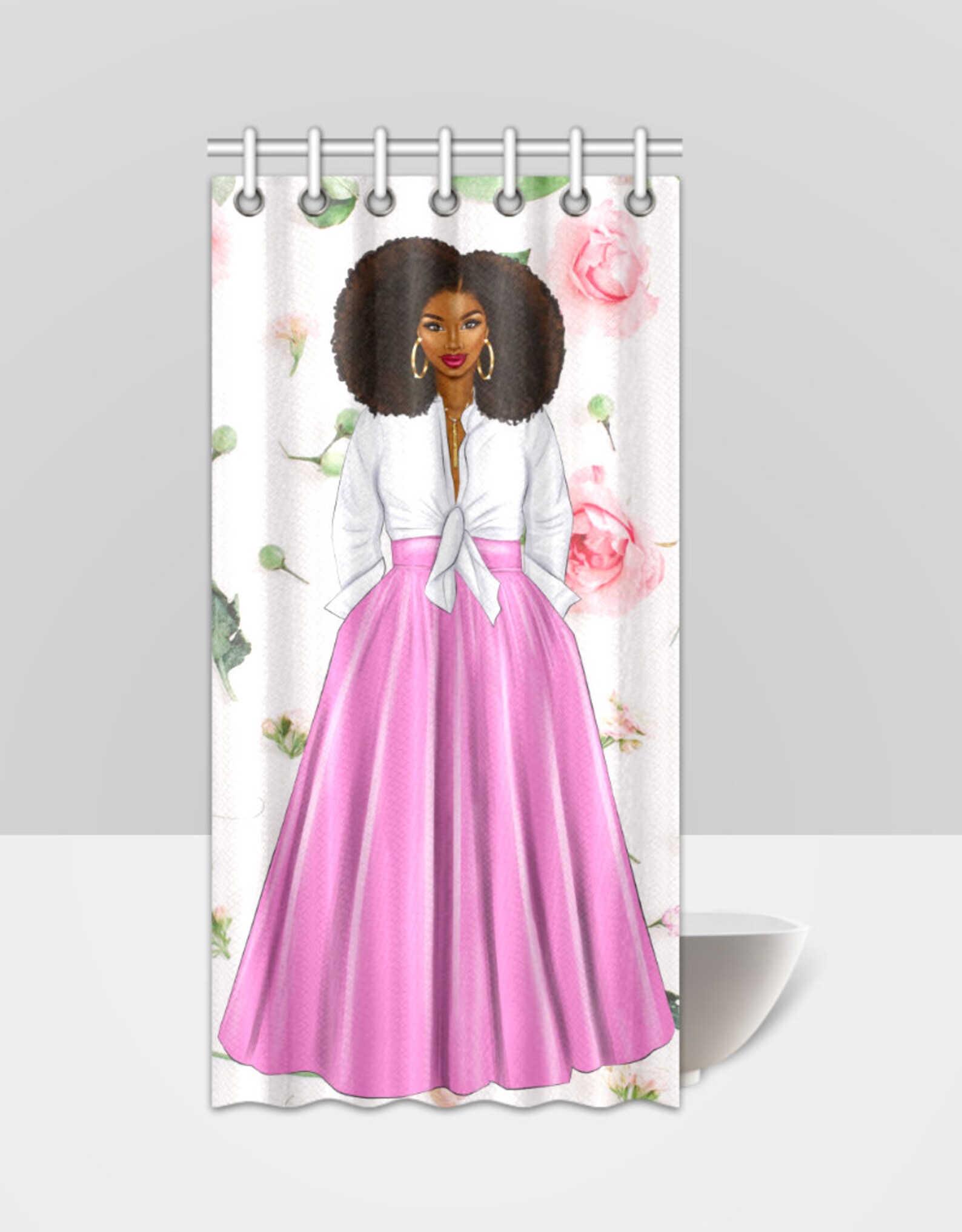 Black Girl Magic Shower Curtain, Shower Curtain, Just Because Gift