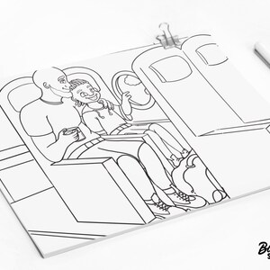Black Family Digital Coloring Pages, Family Digital Coloring Pages, Kid Coloring Page
