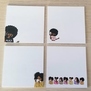 Mes de la historia afroamericana, notas adhesivas para niñas afroamericanas, notas adhesivas para agenda, decoración de oficina, regalos de pioneros de los testigos de Jehová, blocs de notas adhesivas