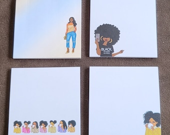 Black Girl Sticky Notes, Planner Sticky Notes, Office Decor, JW Pioneer Gifts, Unique Gifts For Sisters, Sticky Note Pads