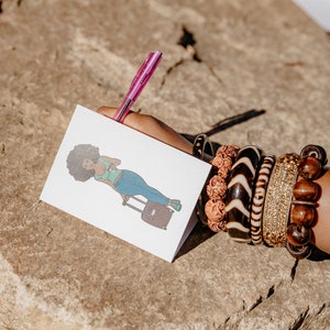 Femme noire, Cartes de correspondance pliées, Cartes de correspondance de papeterie, Cartes Just Because, Cadeaux JW, Cartes uniques, Cartes de voeux