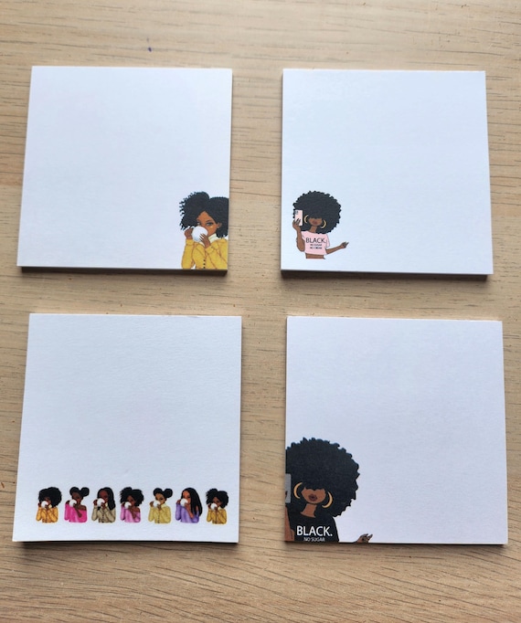 Black History Month, Black Girl Sticky Notes, Planner Sticky Notes, Office Decor, JW Pioneer Gifts, Sticky Note Pads