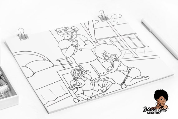 Black Girl Coloring Pages African American Coloring Pages | Etsy