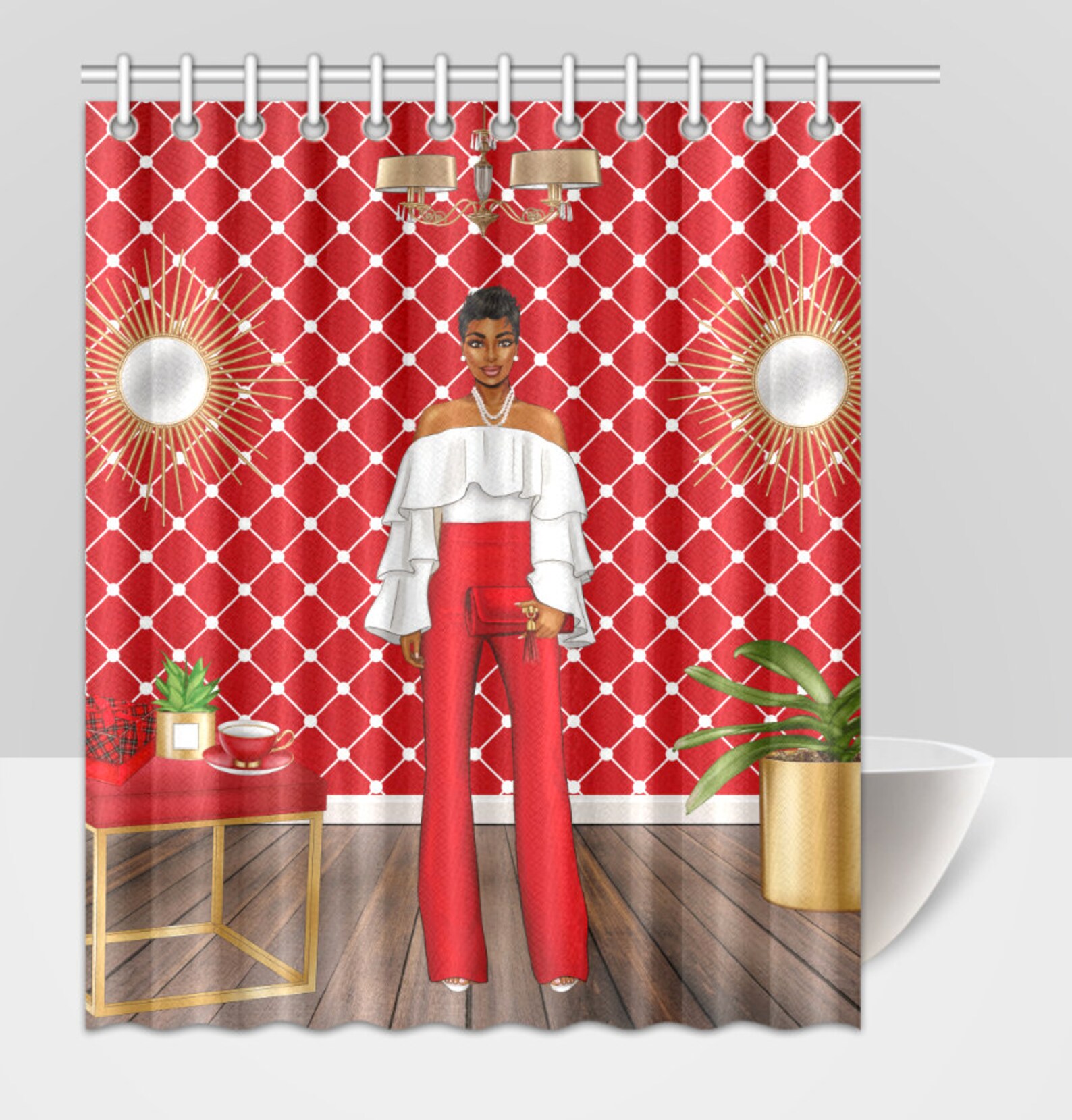 Black Girl Magic Shower Curtain, Shower Curtain, Just Because Gift