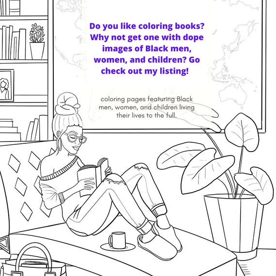 Black Girl Coloring Sheet, Adult Coloring Page, Anxiety  display picture 3