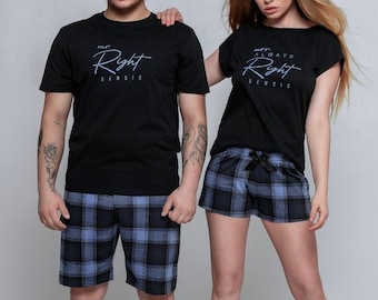 Always Right Checkered Matching Pajamas For Couples