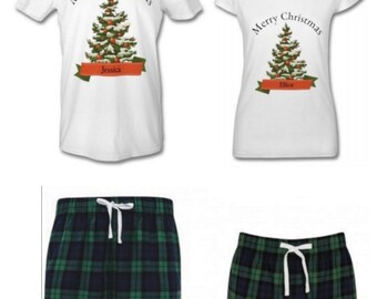 Custom Printed Christmas PJ Matching Set For Couples