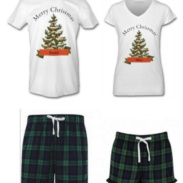 Christmas & Letter Graphic PJ Set