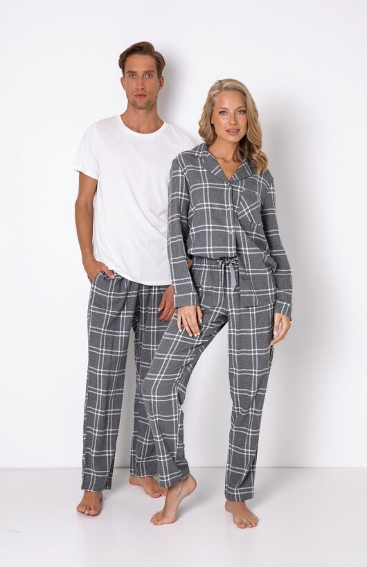 Grey Plaid Matching Pajamas for Couples Etsy