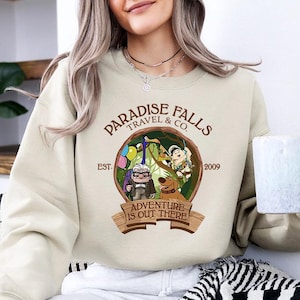 Paradise falls Travel & Co - Sweatshirt GD, Disney Up shirt, Up movie shirt, Adventure is out there, WDW Disneyland trip, UP Balloon House