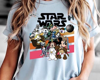 Mickey Friends Star Wars - Mickey & Friends Star Wars Tee, Disney World Shirt, Retro Star Wars Shirt, Star Wars Gift, Disney Theme Park