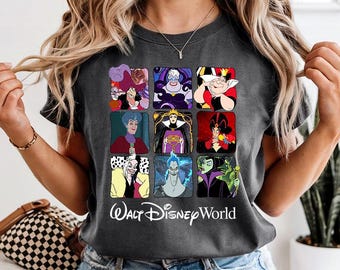 Camiseta de villanos de Disney (blanco) - Colores cómodos, Club de brujas malas, Villanos malvados de Disney, Miembro orgulloso del Club de brujas malas, Camiseta de viaje de chicas de Disney