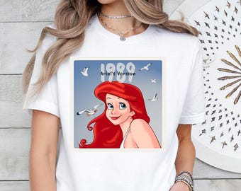 Versión de Ariel 1989 (A) - Camiseta de la Princesa Ariel de Disney, Camiseta de Viaje de Chica Disney, Camiseta de Ariel La Sirenita, Camiseta de Ariel de Disney, Bajo el mar