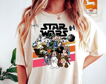 Mickey Friends Star Wars - Comfort Colors, Mickey & Friends Star Wars Tee, Disney World Shirt, Retro Star Wars Shirt, Vintage Star Wars Gift