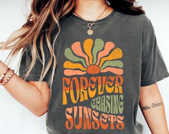 Forever Chasing Sunsets - Comfort Colors,  Sunsets Shirt, Summer Shirt, Beach Shirt, Summer Shirt, Family Vacation Gift, Girls Trip Shirts