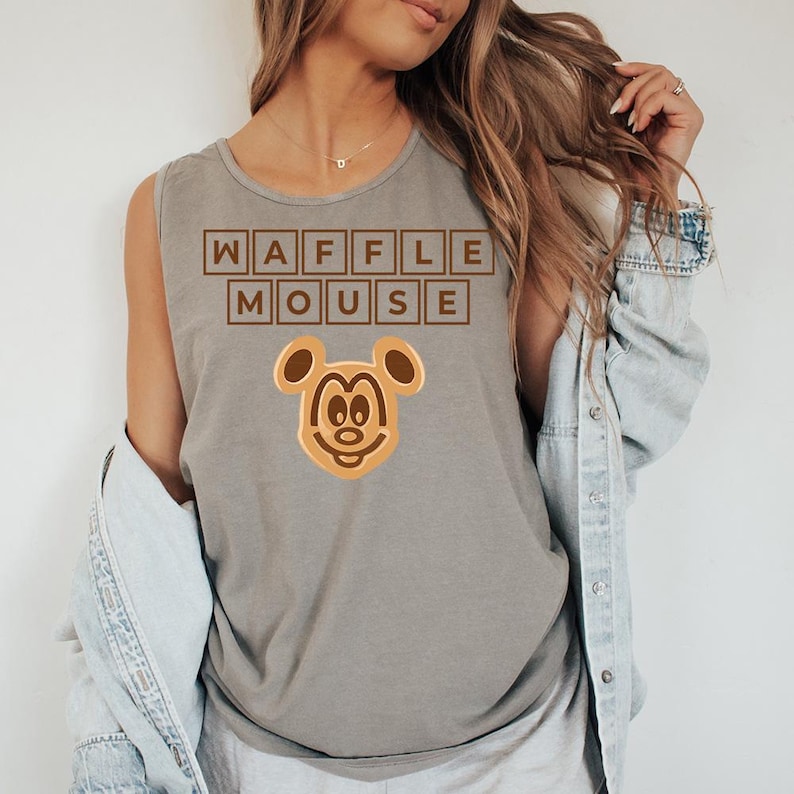 Waffle Mouse - Comfort Colors Tank, Disney Trip Shirt, Disney Trip Matching Shirts, Mickey Minnie Waffle Mouse, Waffle Chef Mickey image 5