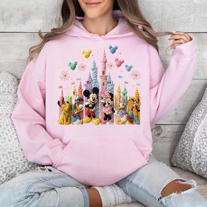 Faux Crochet Mickey Friends Castle - Hoodie GD, Disneyworld Happiest Place on Earth, Disneyland Shirt, Disney Girls Trip Shirt image 7