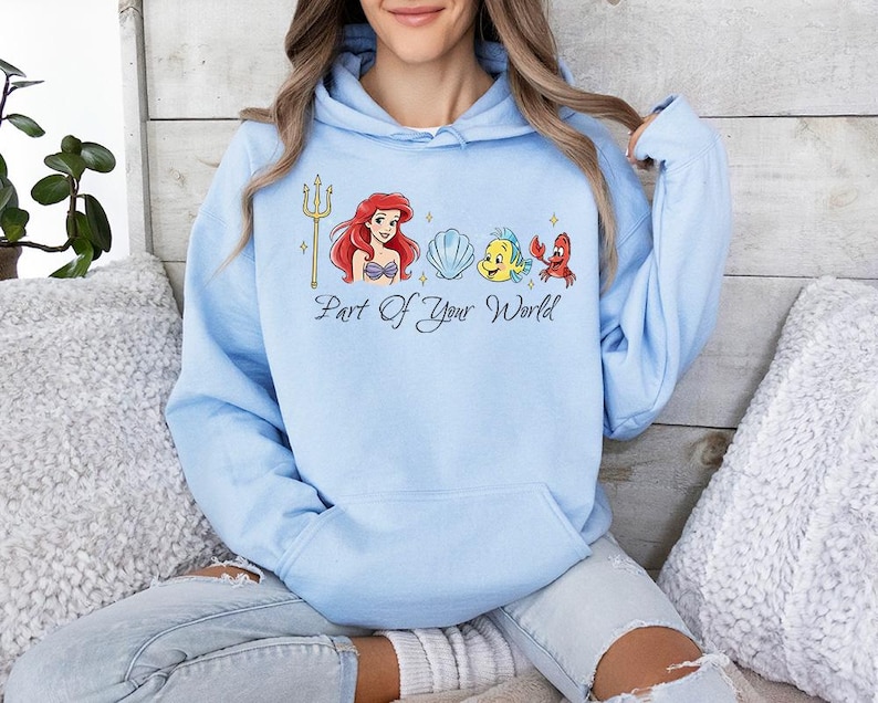 Part of your world - Hoodie GD, Mermaid Shirt, Disney Ariel Princes Shirt, Disney Girls Trip, Disney Birthday Girl, Dinglehopper image 1