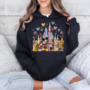 Faux Crochet Mickey Friends Castle - Hoodie GD, Disneyworld Happiest Place on Earth, Disneyland Shirt, Disney Girls Trip Shirt image 4
