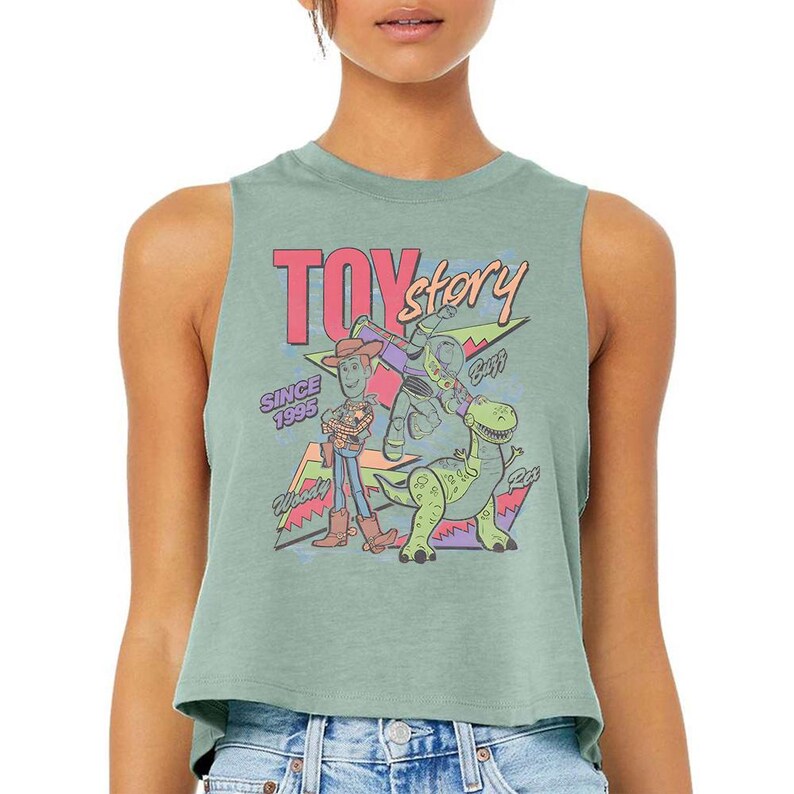 Toy Story Retro - Camiseta sin mangas estilo racerback, camiseta de Toy Story, Toy Story Land, Woody, Buzz, Jessie, Bullseye, camisetas a juego de Disney imagen 2