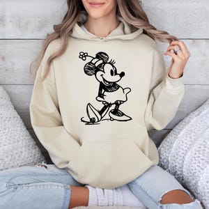 Minnie Sketch - Sudadera con capucha GD, Disneyworld, el lugar más feliz del mundo, camiseta de Disneyland, viaje de chicas a Disney imagen 1