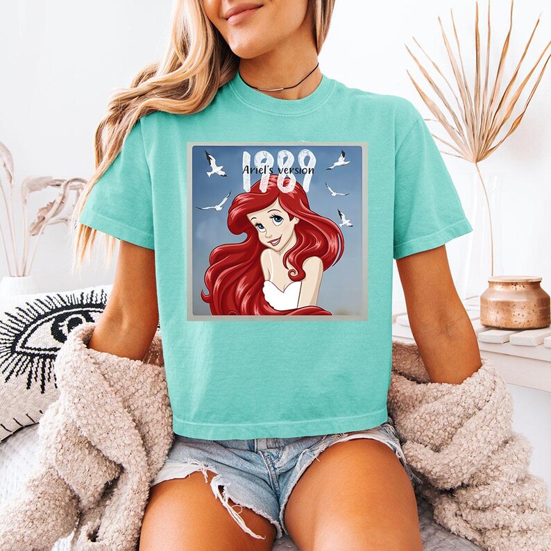 1989 Ariel's Version (B) - Boxy Crop Tee, Disney Princess Ariel Shirt, Disney Girl Trip Shirt, Ariel Mermaid Shirt, Disney Ariel Shirt image 3