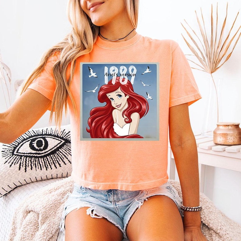 1989 Ariel's Version (B) - Boxy Crop Tee, Disney Princess Ariel Shirt, Disney Girl Trip Shirt, Ariel Mermaid Shirt, Disney Ariel Shirt image 5