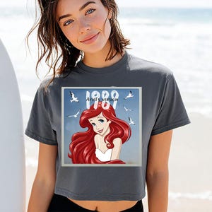 1989 Ariel's Version (B) - Boxy Crop Tee, Disney Princess Ariel Shirt, Disney Girl Trip Shirt, Ariel Mermaid Shirt, Disney Ariel Shirt image 7