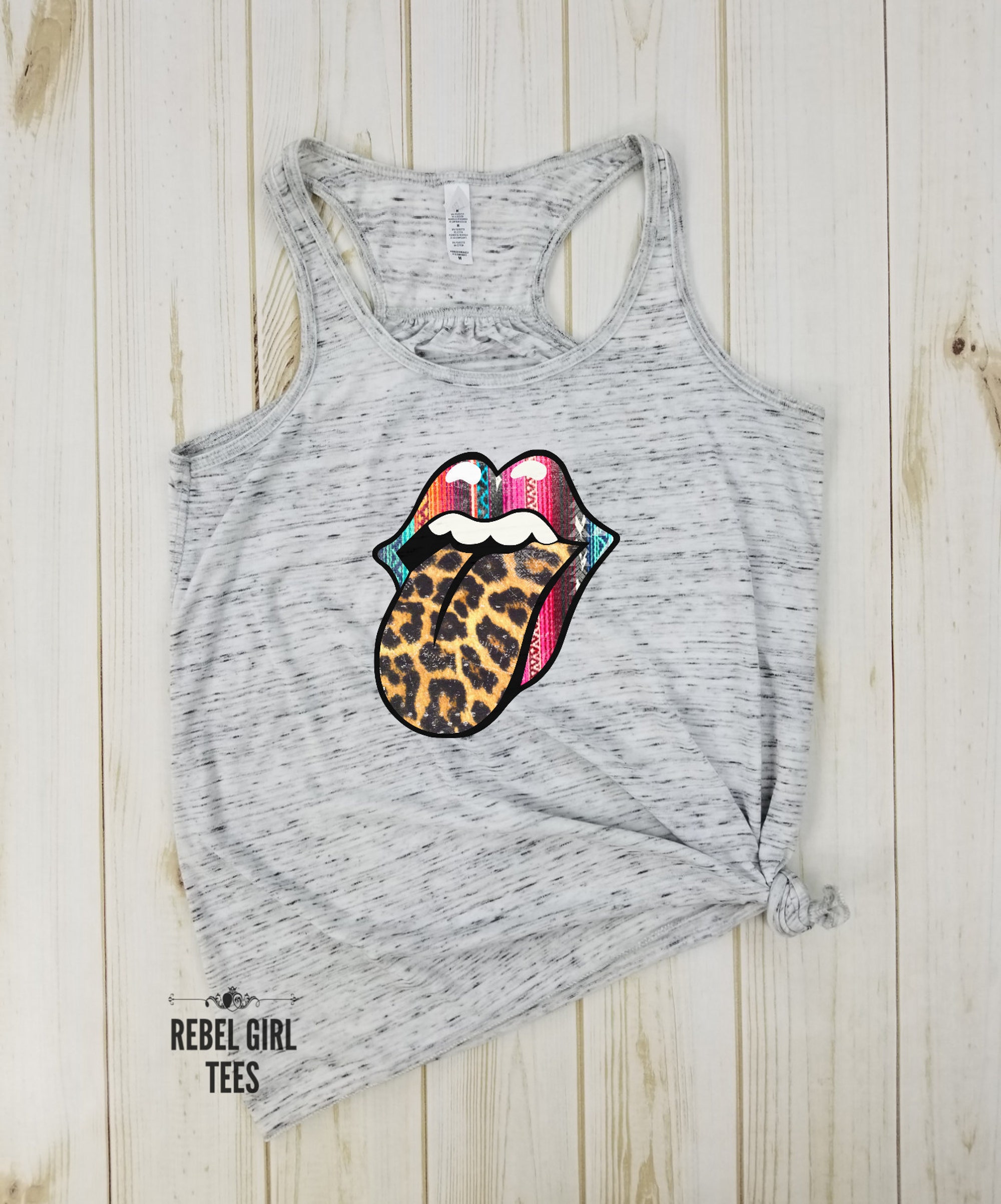 Classic Rock Leopard Lips - Rock Band, Rock and Roll Lover, Classic Rock tank top