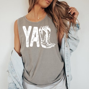 Y&#39;all Boots (White) - Comfort Colors, Cute Cowgirl Country Aesthetic, Southern Girl Tee, Nashville Shirt, Cowgirl Boots, Cute Rodeo tee