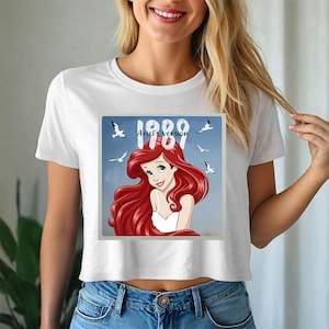 I989 Ariel's Version (B) - Crop Flowy Tee, Disney Princess Ariel Shirt, Disney Girl Trip Shirt, Ariel Mermaid Shirt, Disney Ariel Shirt image 1