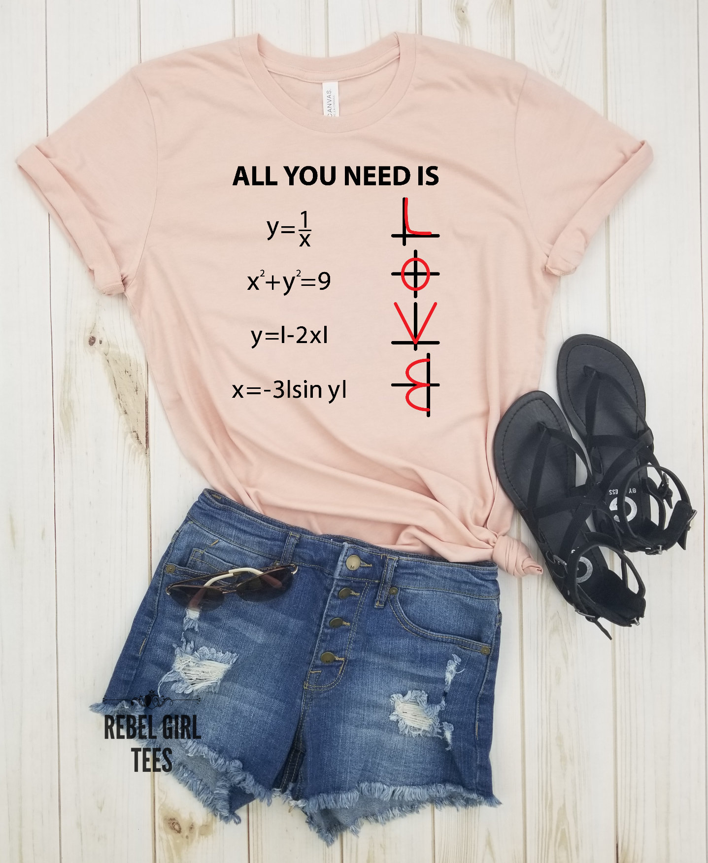 Math Equation Love is All You Need - Love Shirts, Valentines Shirt, Math shirt, Nerd shirt, Hand Drawn Heart Shirt, Cute Valentine Shirt