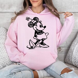 Minnie Sketch - Sudadera con capucha GD, Disneyworld, el lugar más feliz del mundo, camiseta de Disneyland, viaje de chicas a Disney imagen 7