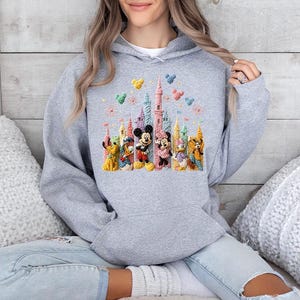 Faux Crochet Mickey Friends Castle - Hoodie GD, Disneyworld Happiest Place on Earth, Disneyland Shirt, Disney Girls Trip Shirt image 8