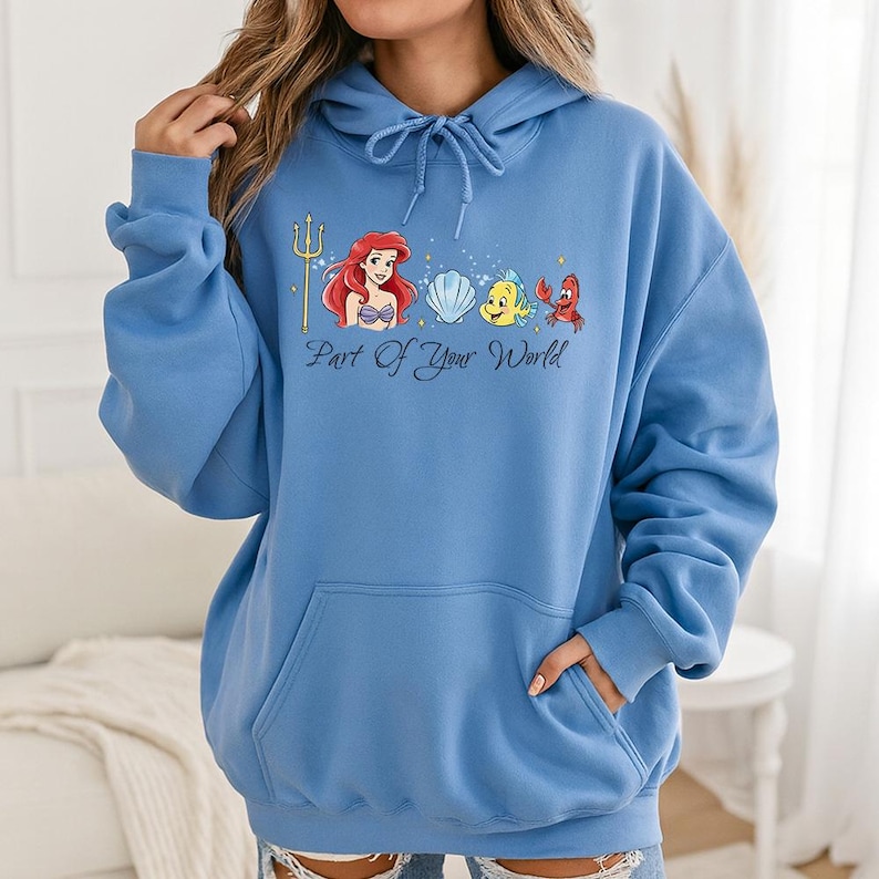 Part of your world - Hoodie GD, Mermaid Shirt, Disney Ariel Princes Shirt, Disney Girls Trip, Disney Birthday Girl, Dinglehopper image 8