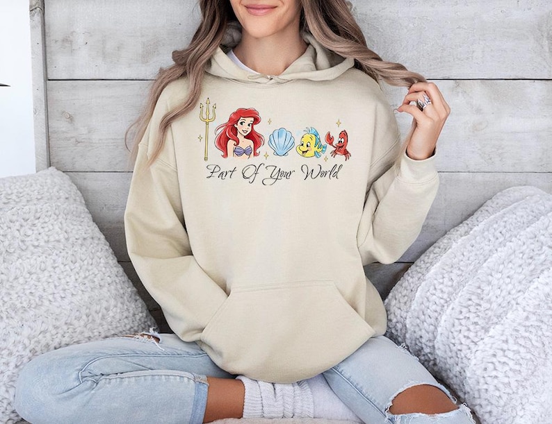 Part of your world - Hoodie GD, Mermaid Shirt, Disney Ariel Princes Shirt, Disney Girls Trip, Disney Birthday Girl, Dinglehopper image 2