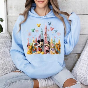 Faux Crochet Mickey Friends Castle - Hoodie GD, Disneyworld Happiest Place on Earth, Disneyland Shirt, Disney Girls Trip Shirt image 2