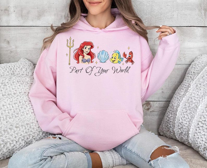 Part of your world - Hoodie GD, Mermaid Shirt, Disney Ariel Princes Shirt, Disney Girls Trip, Disney Birthday Girl, Dinglehopper image 4