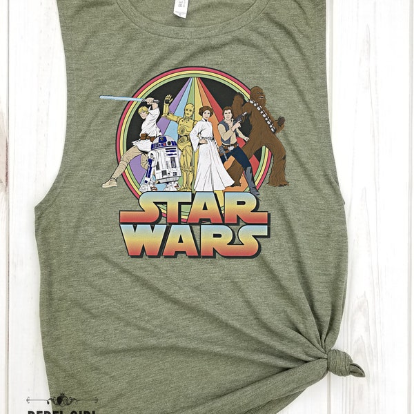 Vintage Sci Fi Movie Poster - Muscle Tank, Jedi Master Shirt, Jedi In Training, Young Padawan, The Force, Dark Side, Rebel Scum