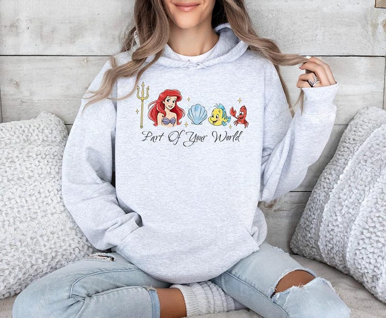 Part of your world - Hoodie GD, Mermaid Shirt, Disney Ariel Princes Shirt, Disney Girls Trip, Disney Birthday Girl, Dinglehopper image 3
