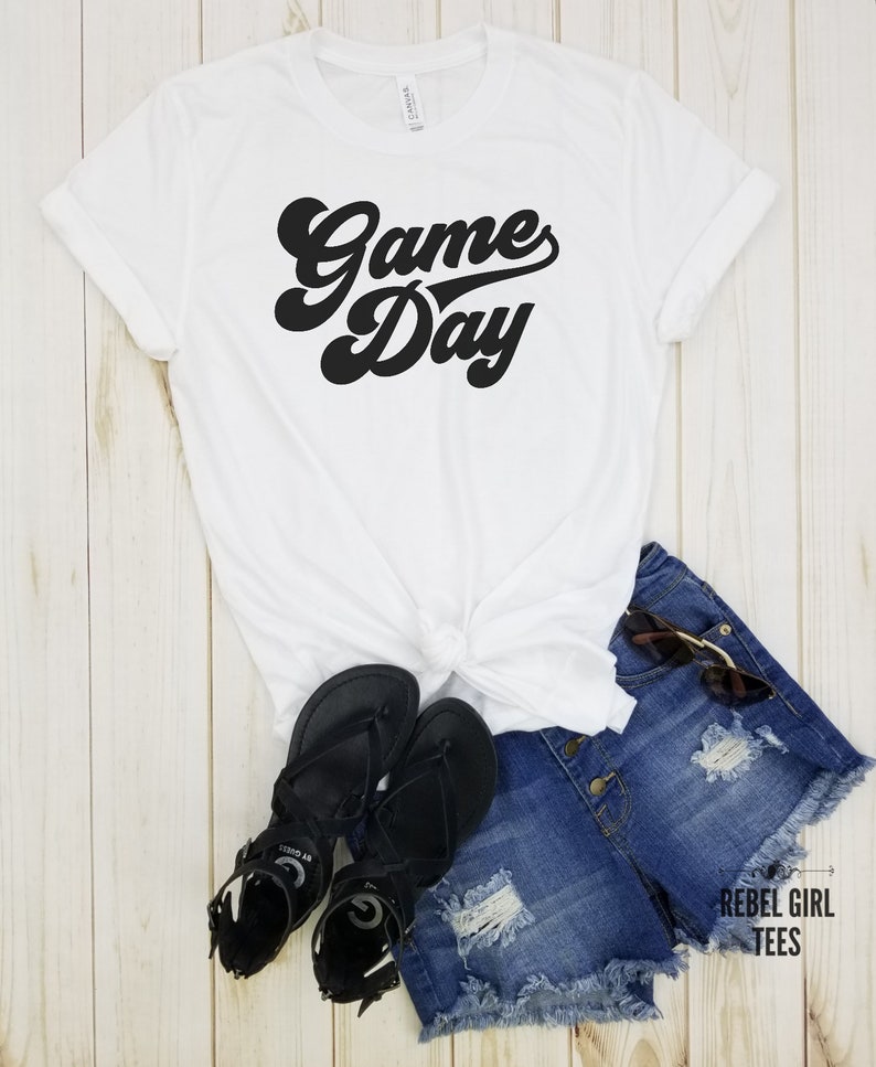 Game day game day shirt women, football shirt, baseball shirt, football game day shirt, womens football shirts, womens game day tshirt. image 2