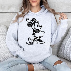 Minnie Sketch - Sudadera con capucha GD, Disneyworld, el lugar más feliz del mundo, camiseta de Disneyland, viaje de chicas a Disney imagen 5