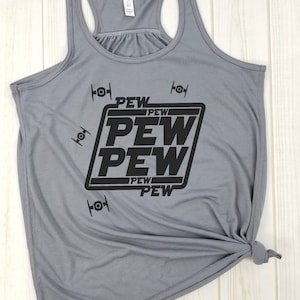 Pew Pew Pew - Racerback Tank, Jedi in Training, Jedi Master Shirt, Jedi In Training, Funny Mom Shirt, Young Padawan, The Force, Dark Side