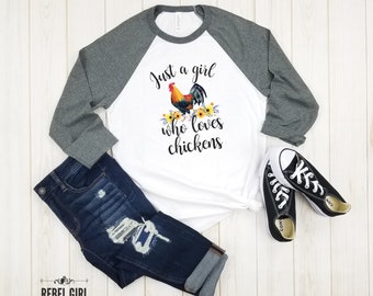 Just A Girl Who Loves Chickens - Chicken Shirt, Chicken Lover Gift, Chicken Owner Shirt, Women Shirt, Tank Top, farm shirt, southern shirt