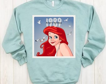 Sudadera con capucha de Ariel (versión A) de 1989, camiseta de la princesa Ariel de Disney, camiseta de viaje de Disney Girl, camiseta de la sirena Ariel, camiseta de Ariel de Disney