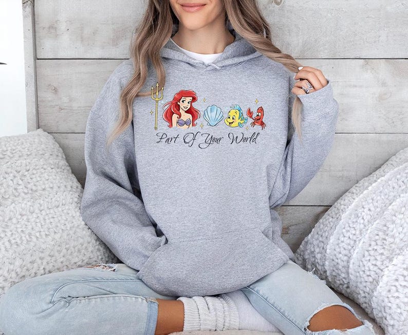 Part of your world - Hoodie GD, Mermaid Shirt, Disney Ariel Princes Shirt, Disney Girls Trip, Disney Birthday Girl, Dinglehopper image 5