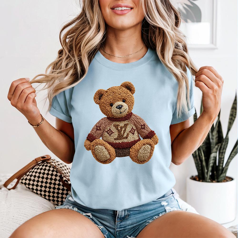 Faux Luxe Teddy Bear - Comfort Colors, Faux Yarn Teddy Bear Shirt ...
