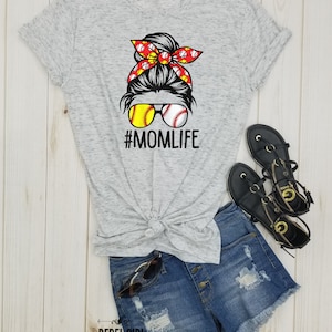 Softball Baseball Mom Life - Game day shirt, Softball mom, Baseball shirt, Tailgate shirt, Softball shirt, Baseball mom, Baseball tee
