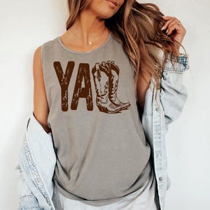 Y&#39;all Boots - Comfort Colors Tank, Cute Cowgirl Country Aesthetic, Southern Girl Tee, Nashville Shirt, Cowgirl Boots shirt, Cute Rodeo shirt