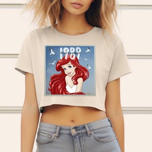 I989 Ariel's Version (B) - Crop Flowy Tee, Disney Princess Ariel Shirt, Disney Girl Trip Shirt, Ariel Mermaid Shirt, Disney Ariel Shirt image 3
